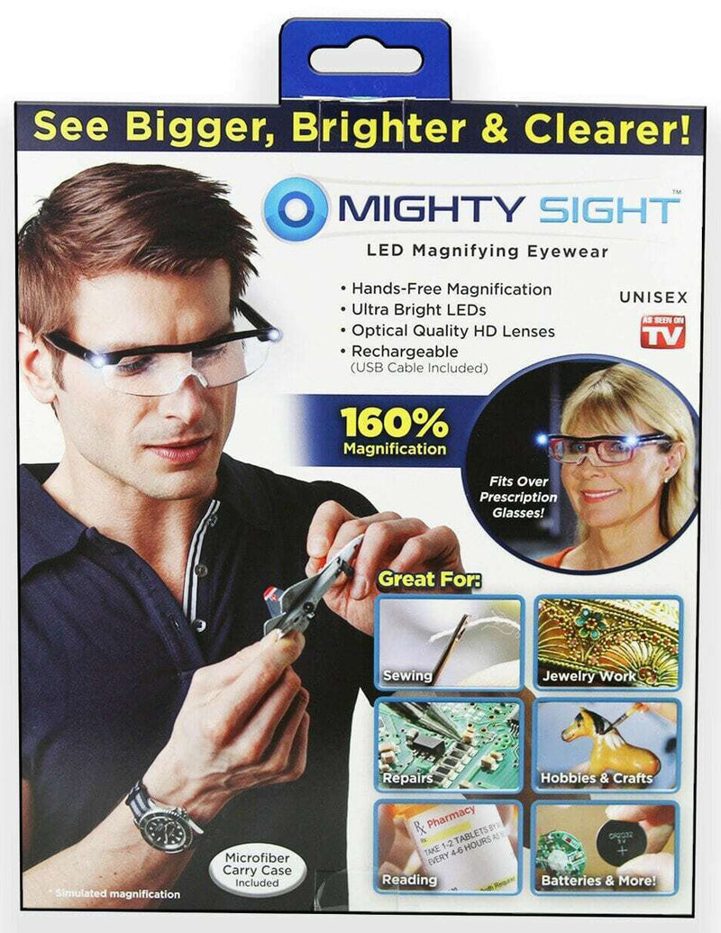 Gafas con Aumento LED Mighty Sight - Aumento del 160% para una Visión Clara y Iluminada