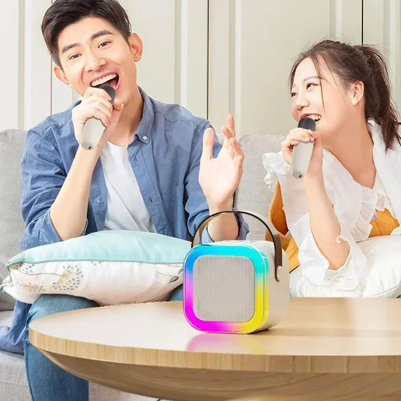 K12 Karaoke Machine Portable Bluetooth  5.3 PA Speaker System with 1-2 Wireless Microphones Home Family Singing Children's Gifts