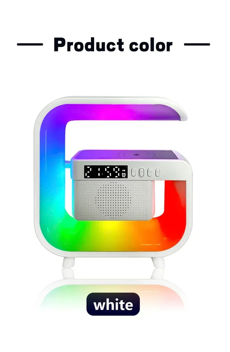 Bluetooth Speaker Wireless Charger Pad Stand TF RGB Night Light Earphone Fast Charging Station for Airpods iPhone Samsung Xiaomi