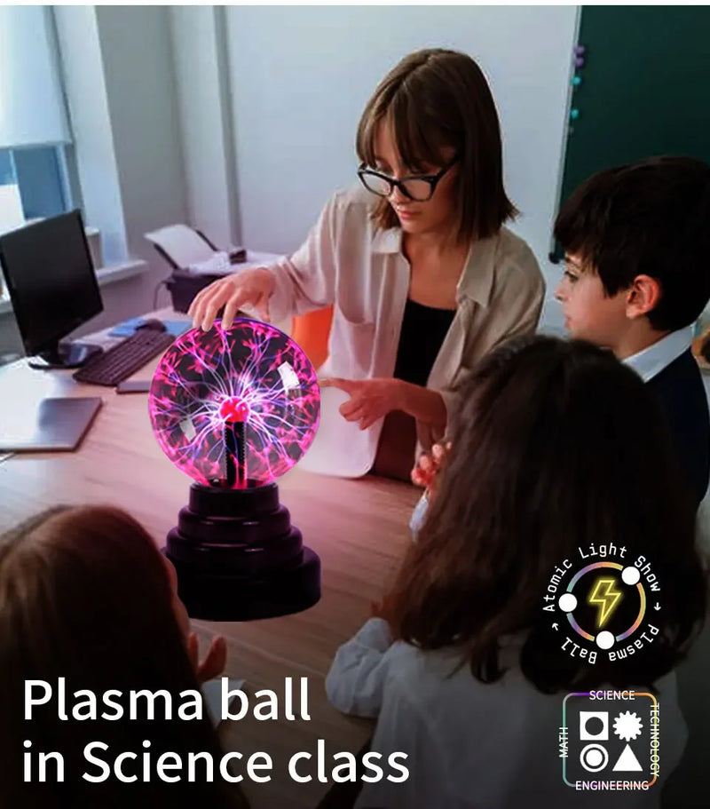 Lámpara de bola de plasma mágica LED de 3 pulgadas Lámpara táctil Atmósfera LED Luz nocturna Vidrio Luz de plasma Decoración del dormitorio Regalos para niños