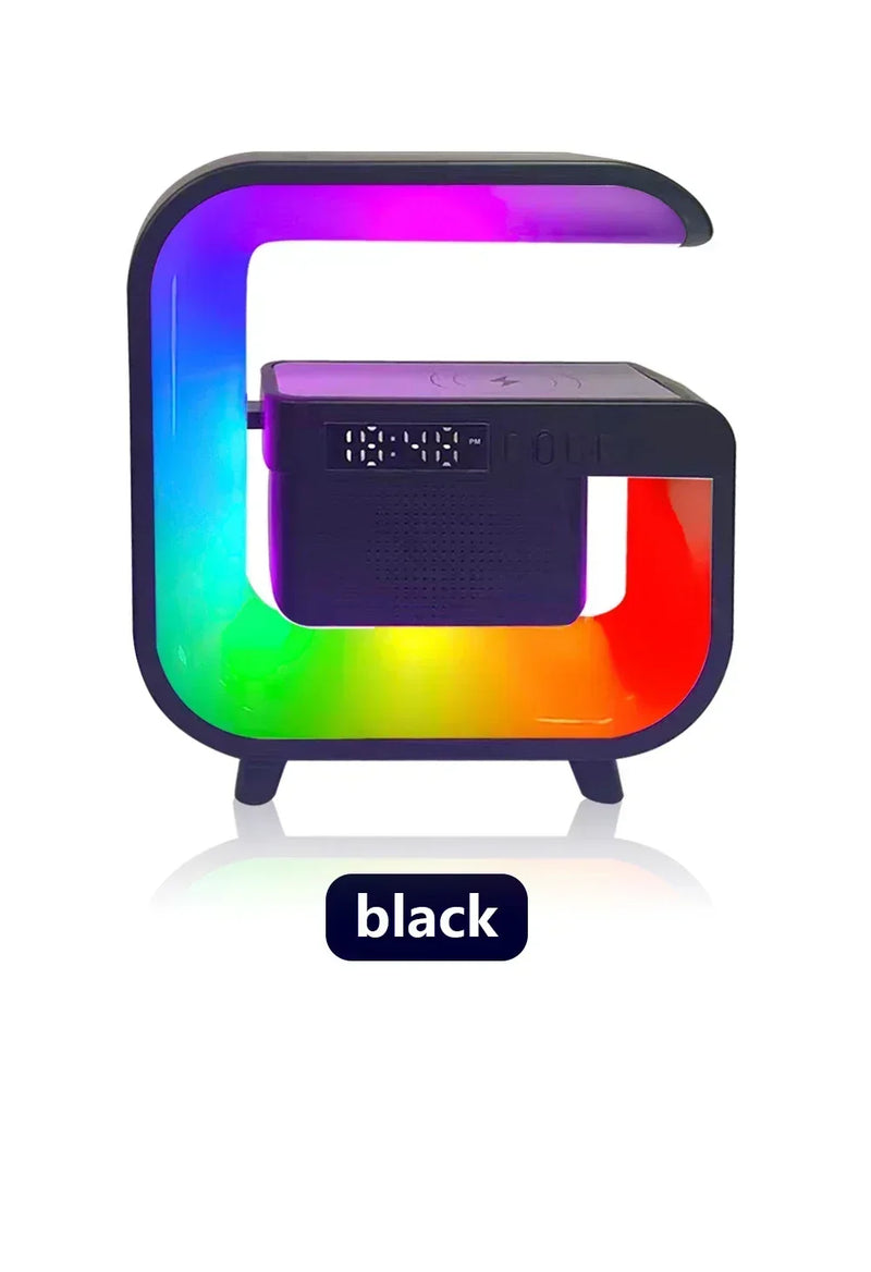 Bluetooth Speaker Wireless Charger Pad Stand TF RGB Night Light Earphone Fast Charging Station for Airpods iPhone Samsung Xiaomi